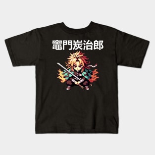 tanjiro kamado pixel art Kids T-Shirt